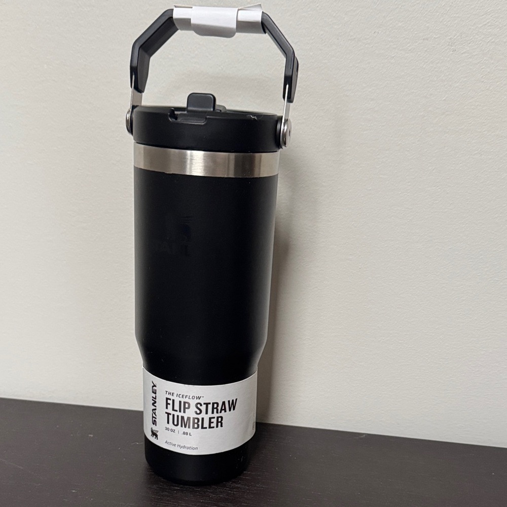Stanley Black and Silver Flip Straw Tumbler